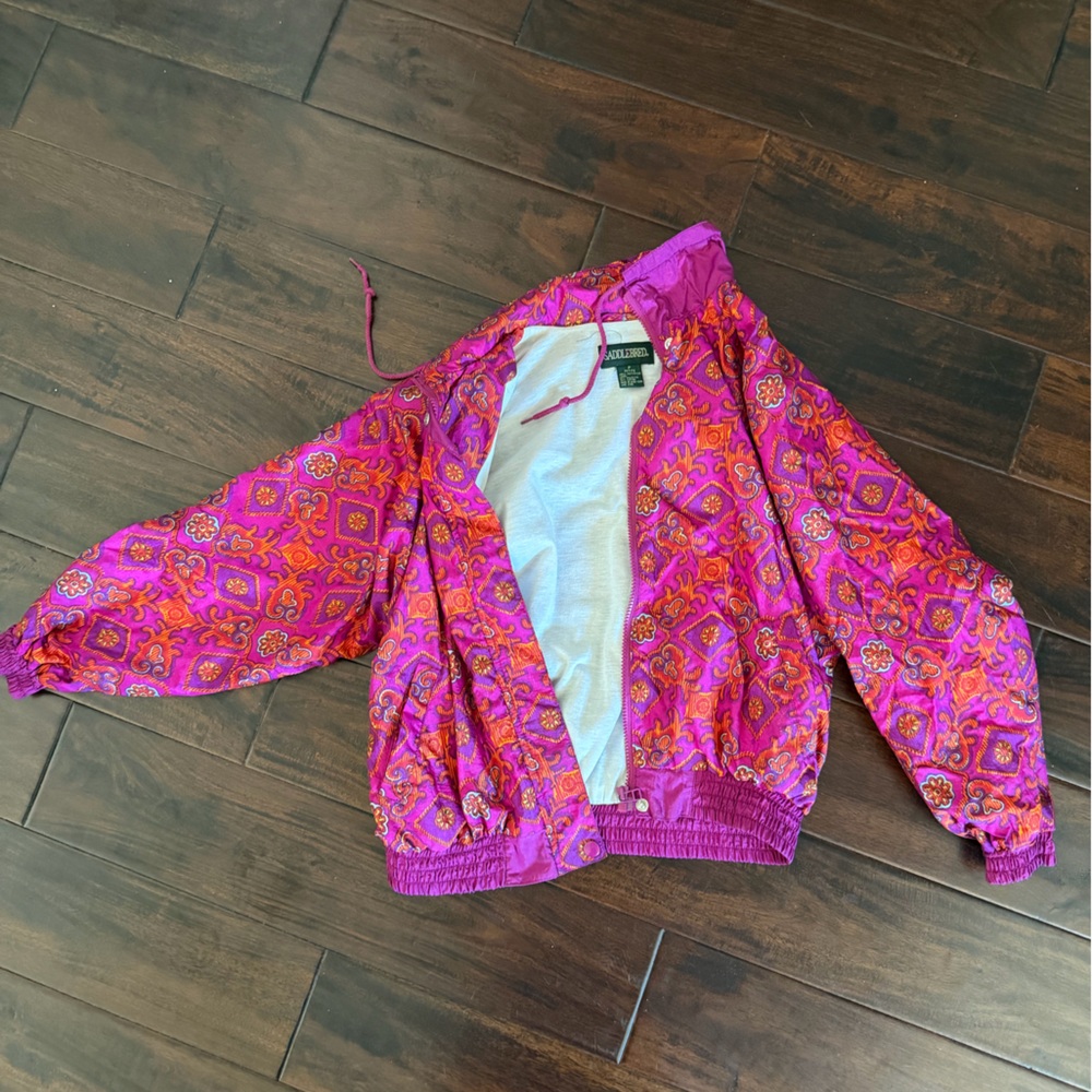 Vintage Pink and Orange Patterned windbreaker